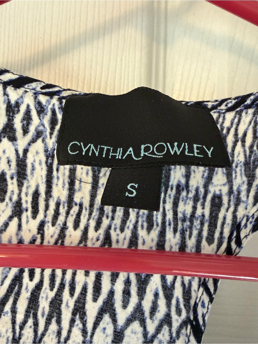 Cynthia Rowley Navy & White Patterned Racerback Tank - Picture 3 of 4